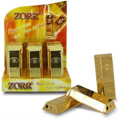 Zorr Gold Nugget Polished - Piezo aansteker - Display (12-stuks)