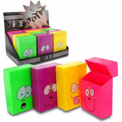 ClicBoxx - Sig.box/huls - Plastic - 85mm - 20 Sig. - Pop-Up Smiley - Display (12-stuks)